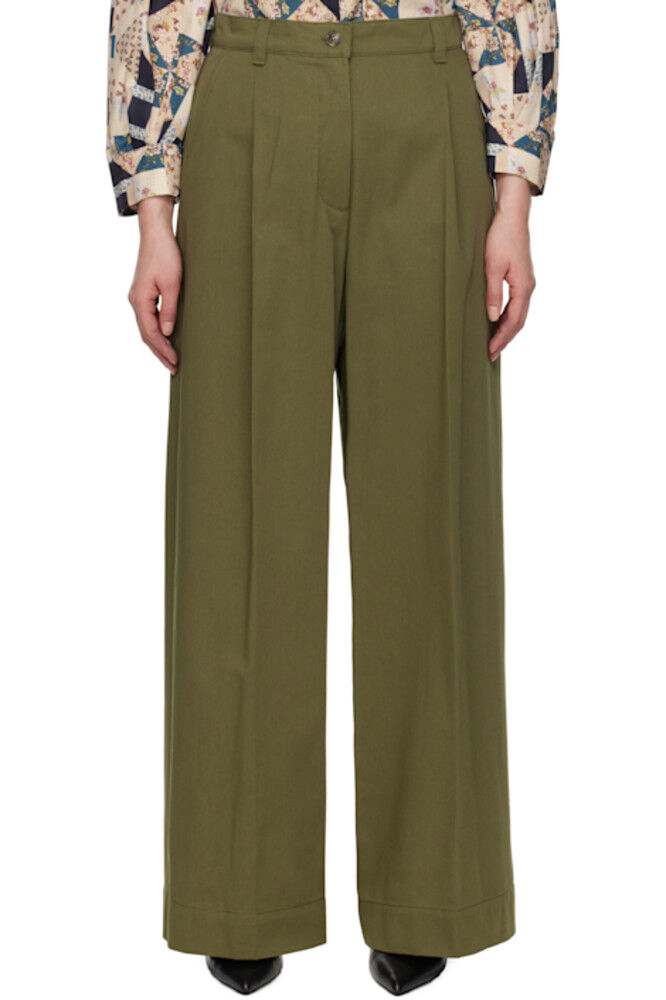 

Брюки цвета хаки Nebbie Weekend Max Mara