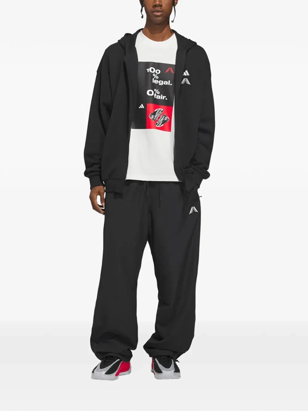 Баскетбольные тренировочные штаны Anthony Edwards Foundation Adidas, черный — фото 2