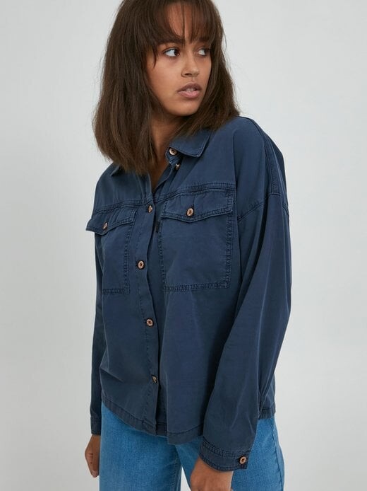 

Рубашка с длинным рукавом пзлене Pulz Jeans, синий