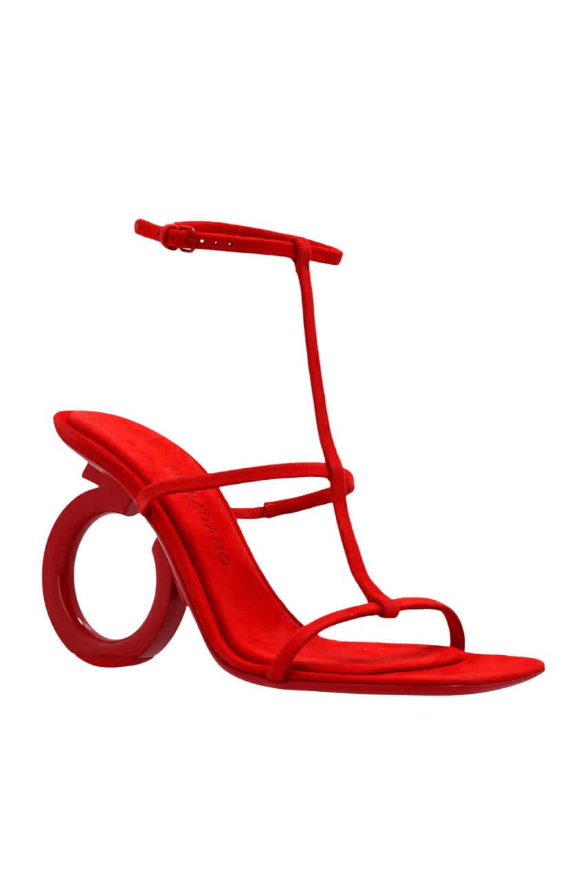Ferragamo Red Elina босоножки на ремешках с логотипом Gancini Salvatore Ferragamo — фото 2