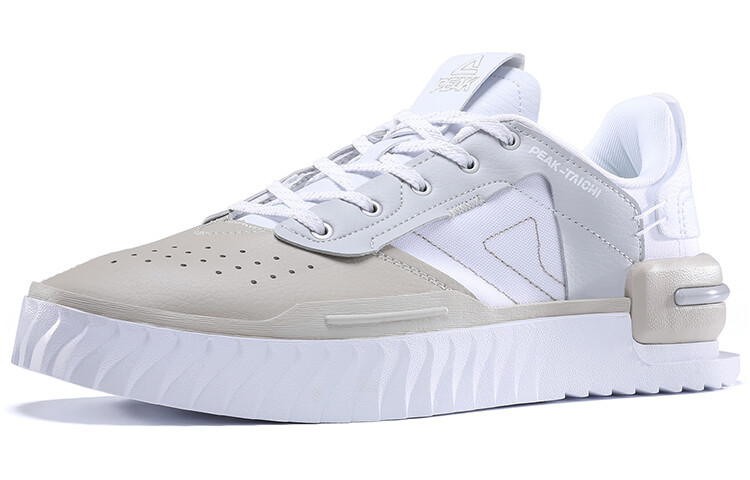 Мужские кроссовки State Pole Skateboarding Shoes с низким верхом бежевого/светло-серого цвета Peak — фото 3
