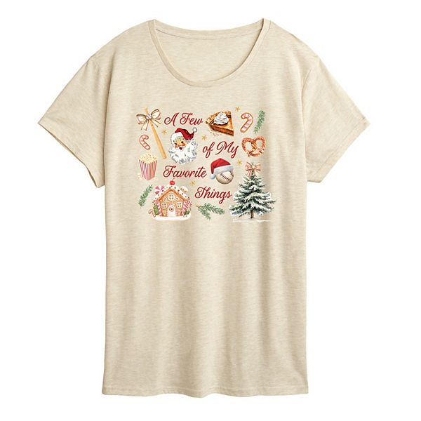 

Футболка с принтом Women's a few of my favorite things christmas & baseball Licensed Character, Birch