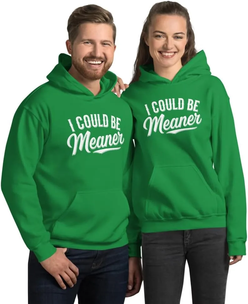 Толстовка I Could Be Meaner унисекс, футболка Funny Meme I Could Be Meaner, винтажная ретро-футболка Funny I Could Be Meaner Generic, зеленый