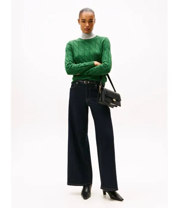 Шерстяной свитер regular fit Tommy Hilfiger, зеленый — фото 2