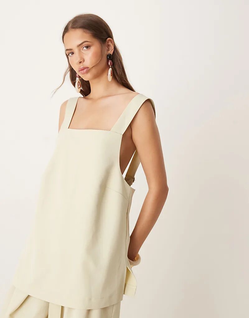 

Топ ASOS DESIGN с квадратным вырезом и удобными ремешками с пряжками, фисташковый цвет