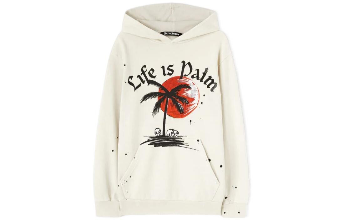 

Толстовка Garment Dye Sunset Palm с капюшоном Palm Angels, белый