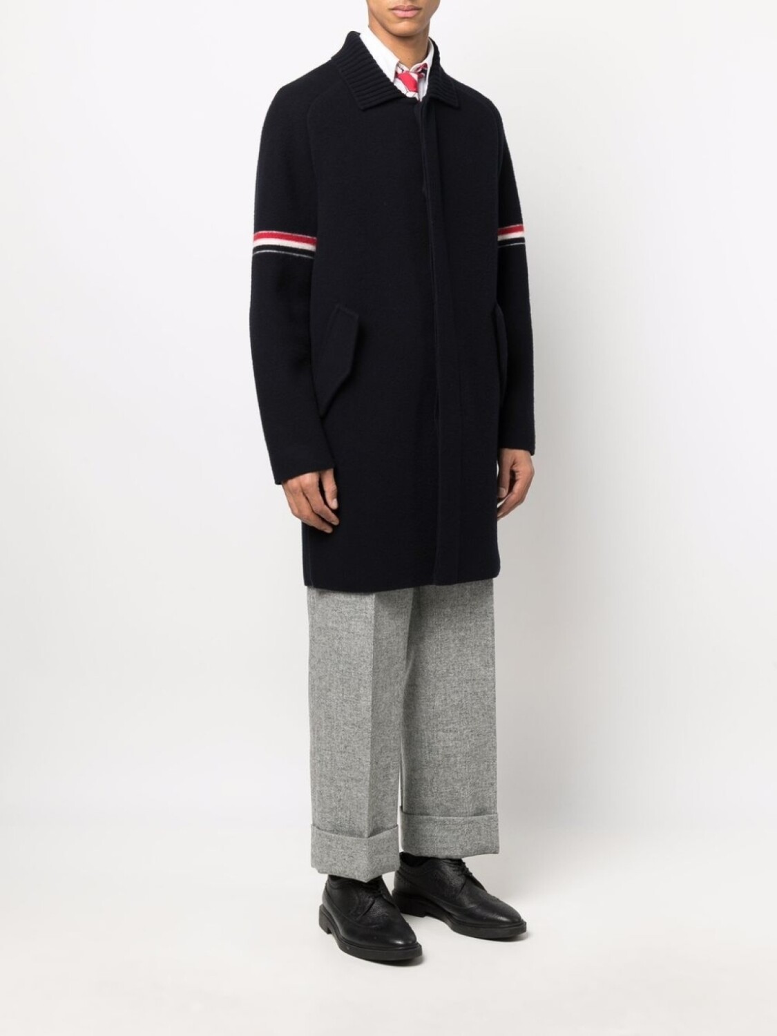 

Thom Browne пальто Milano с полосками RWB, синий