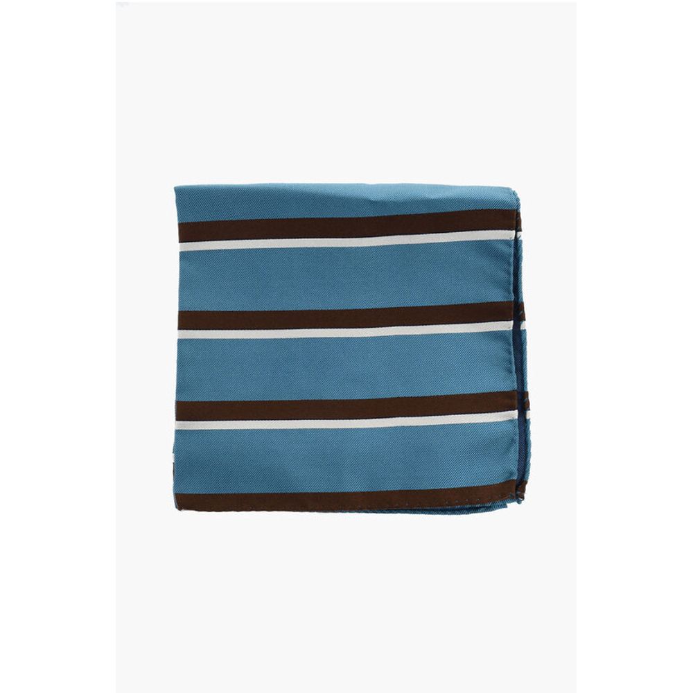 

Карманный платок из шелкового атласа с узором «Баядерка» Corneliani, светло-голубой