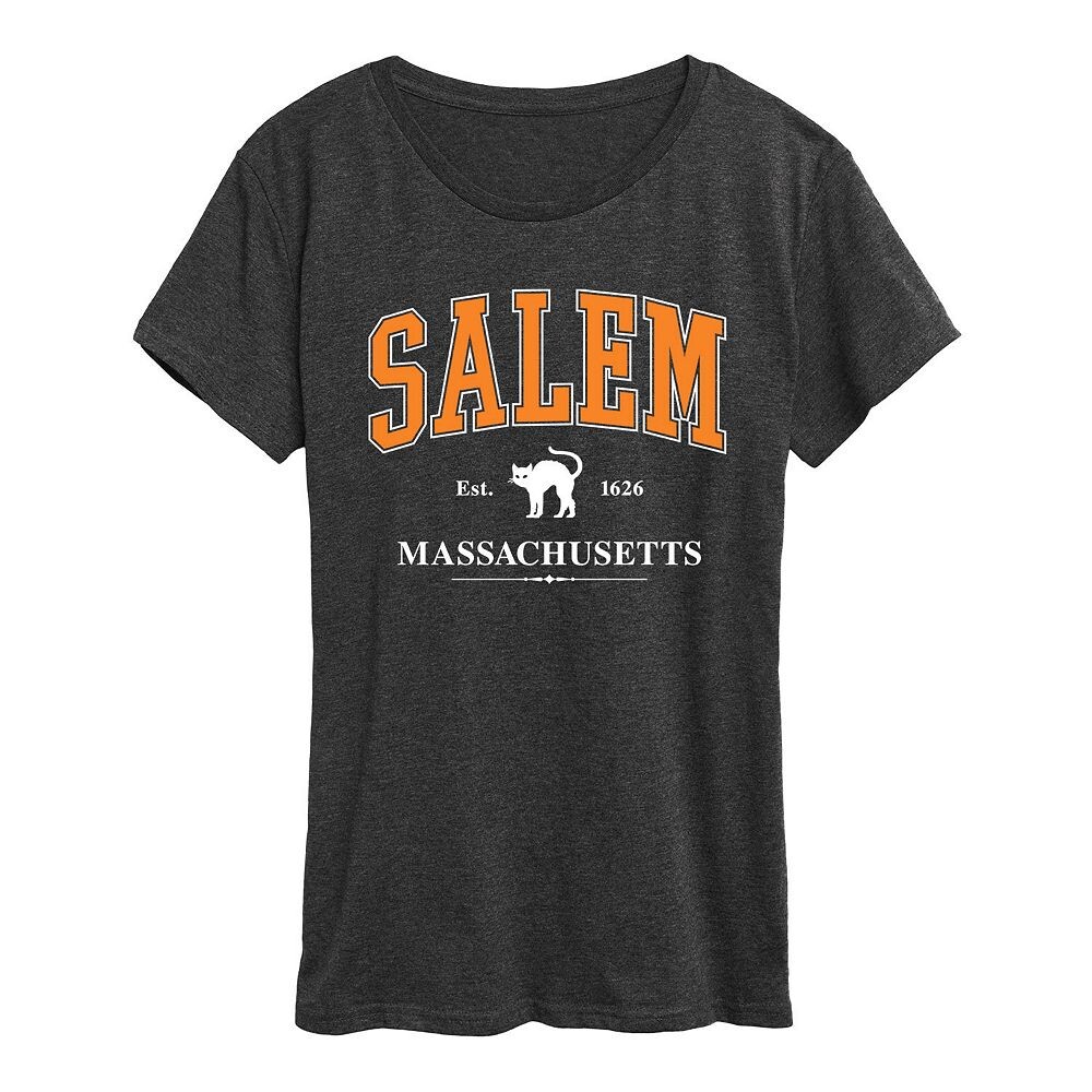 

Женская футболка для студентов Salem Massachusetts на Хэллоуин Licensed Character, цвет Charcoal Gray