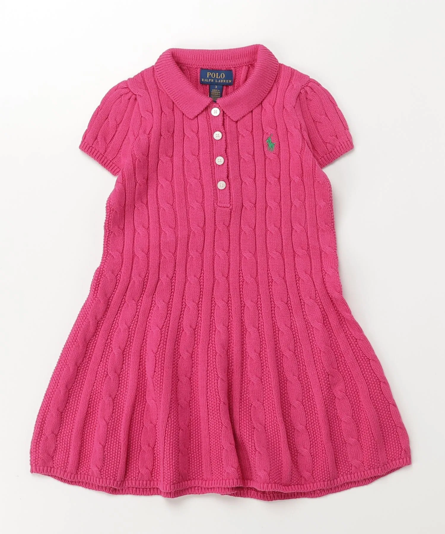 Детское платье Polo Ralph Lauren с кабельным вязанием и вышивкой — фото 3