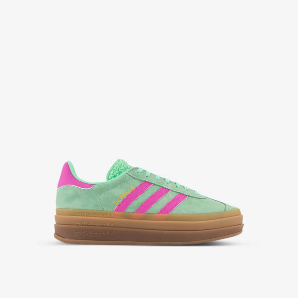 Низкие замшевые кроссовки Gazelle с ярким фирменным принтом Adidas, розовый