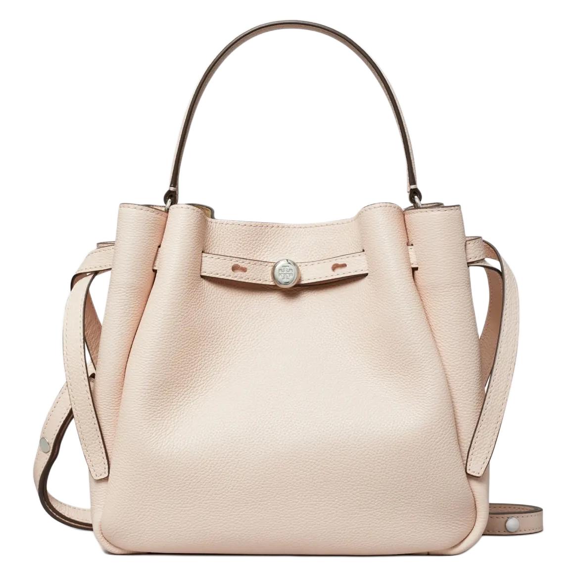 

Сумка-ведро Romy из мягкой коровьей кожи в пудровом цвете для женщин TORY BURCH, shopping bag set(basic set+shopping bag)