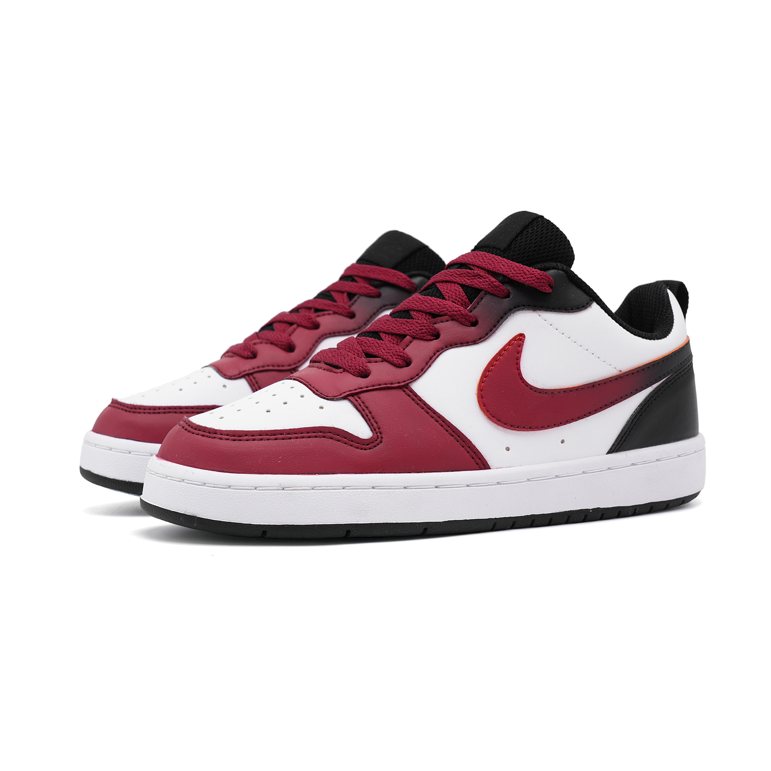 Кроссовки для скейтбординга Court Borough Red White Interface Slip Resistant Abrasion Resistant низкие детские Burgundy Nike, бордовый — фото 3