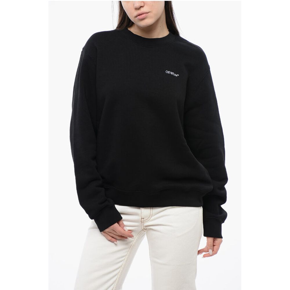 

Хлопковая толстовка с круглым вырезом и цветочным узором на спине Off-White, Black