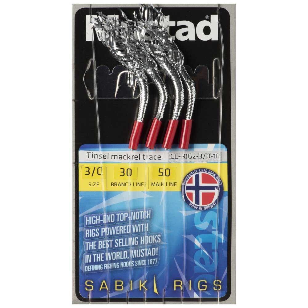 

Оснастки Mustad Tinsel Mackerel 4 Hooks, серебряный