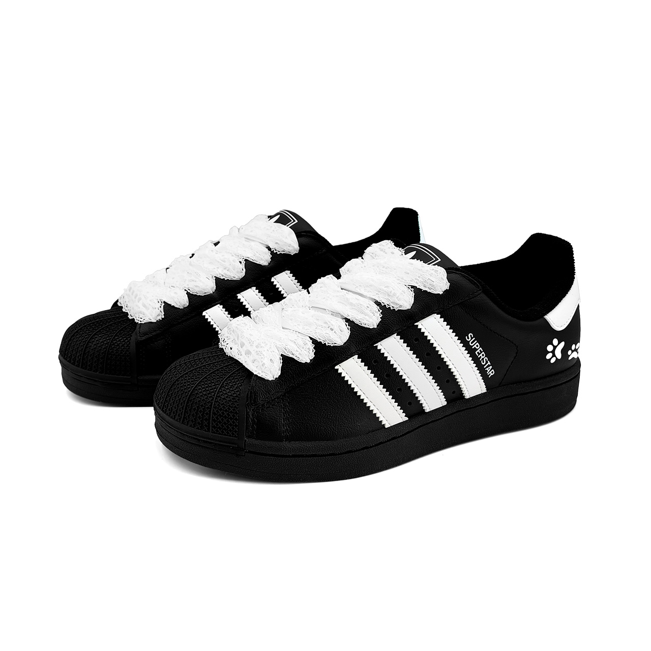 Adidas Originals Superstar 2 Leather Low top Детские скейтбординг кроссовки Black White для подростков — фото 4