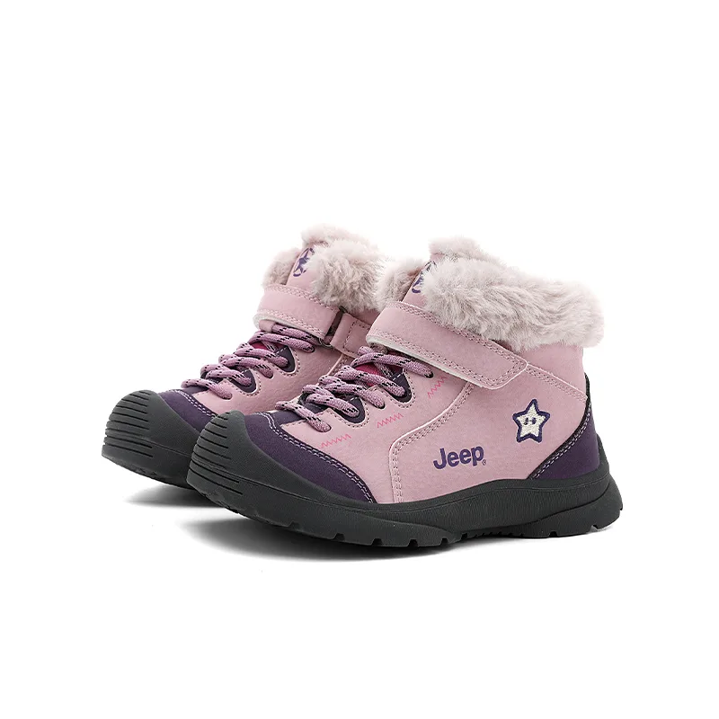 Детские утепленные нескользящие износостойкие ботинки Explorer 2.0 Jeep, Purple Blue Flower/Light Pink[Thick Cotton] — фото 4