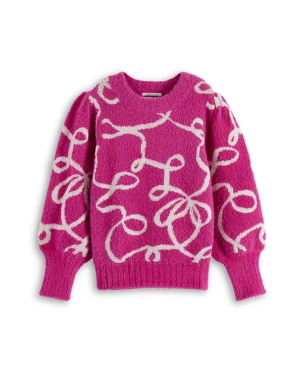 

Детский свитер с высоким воротником, интарсией и блестками - для малышей и детей постарше Scotch & Soda, розовый