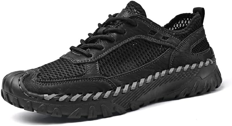 

Мужские сетчатые повседневные кроссовки для улицы, легкие туристические кроссовки, мягкие дышащие кроссовки, противоскользящие обувь для вождения Asifn, черный