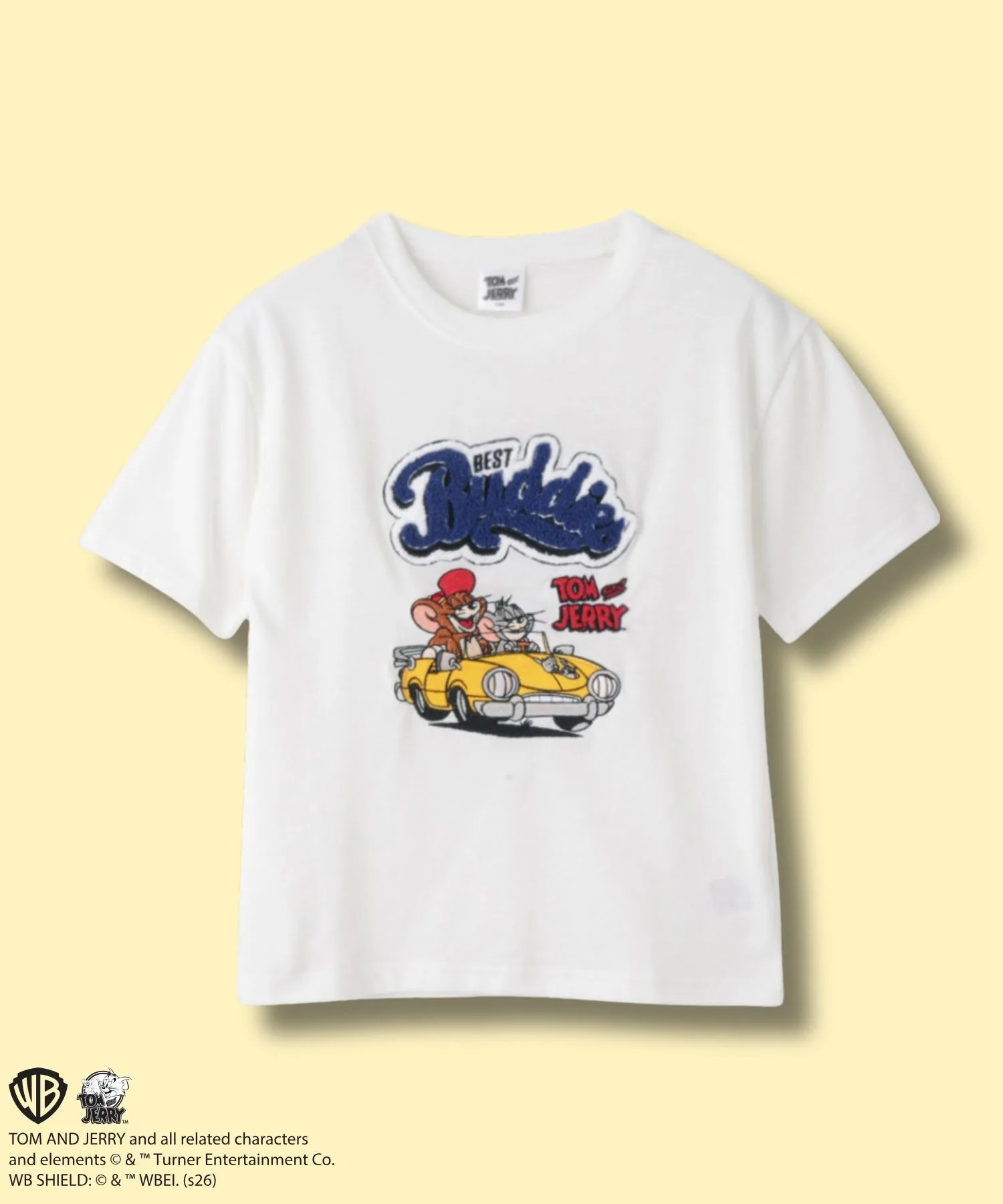 Детская футболка с вышивкой Tom&Jerry Off White