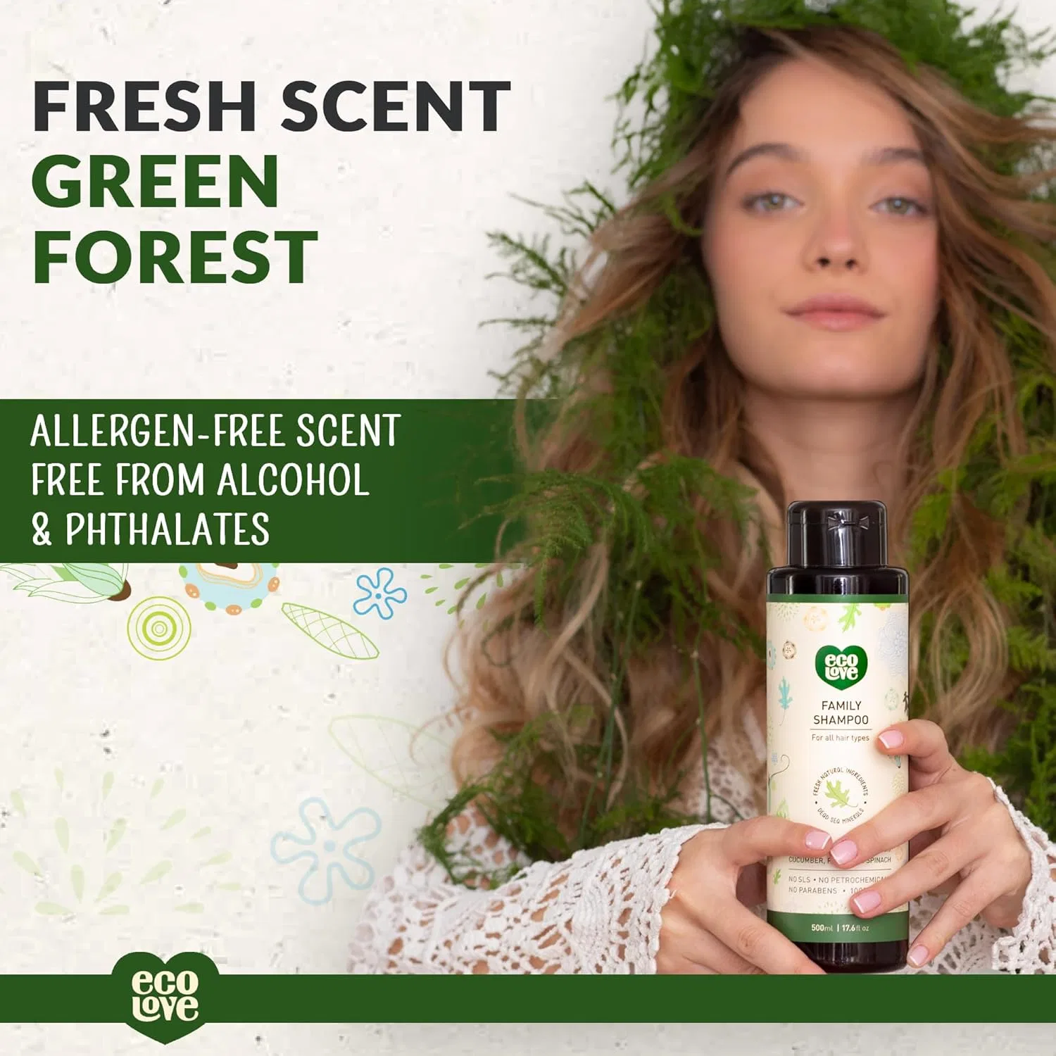 Семейный шампунь ecolove Green Collection с огурцом, петрушкой и шпинатом Ecolove — фото 4