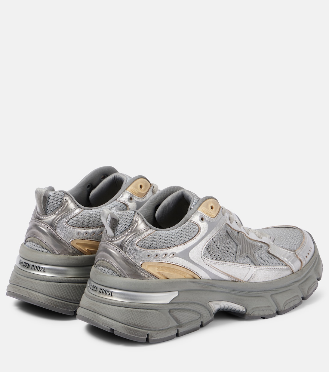 Lightstar кроссовки из металлизированной кожи и сетки Golden Goose, Silver / Gold — фото 2