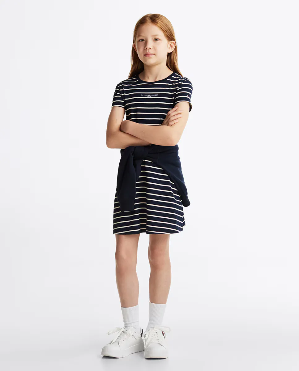 

Платье с короткими рукавами и круглым вырезом с принтом Tommy Hilfiger, синий