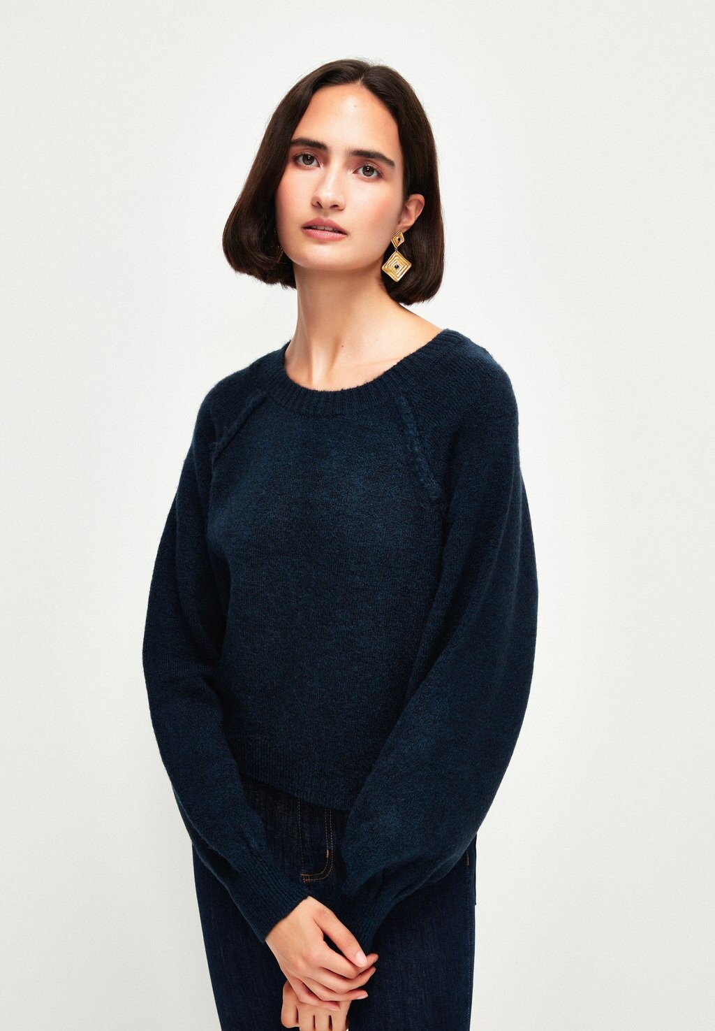 

Вязаный свитер BACK BUTTON DETAILED adL, цвет navy blue