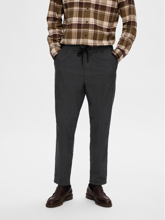 

Узкие зауженные брюки Selected Homme, серый