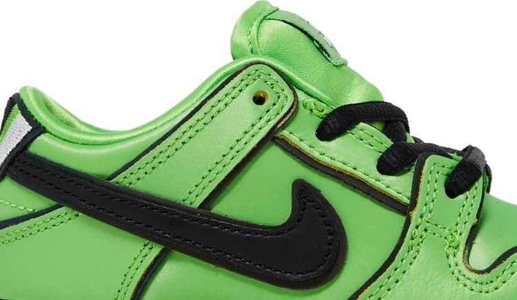 Кроссовки The Powerpuff Girls x Dunk Low Pro SB QS TD 'Buttercup', зеленый — фото 2
