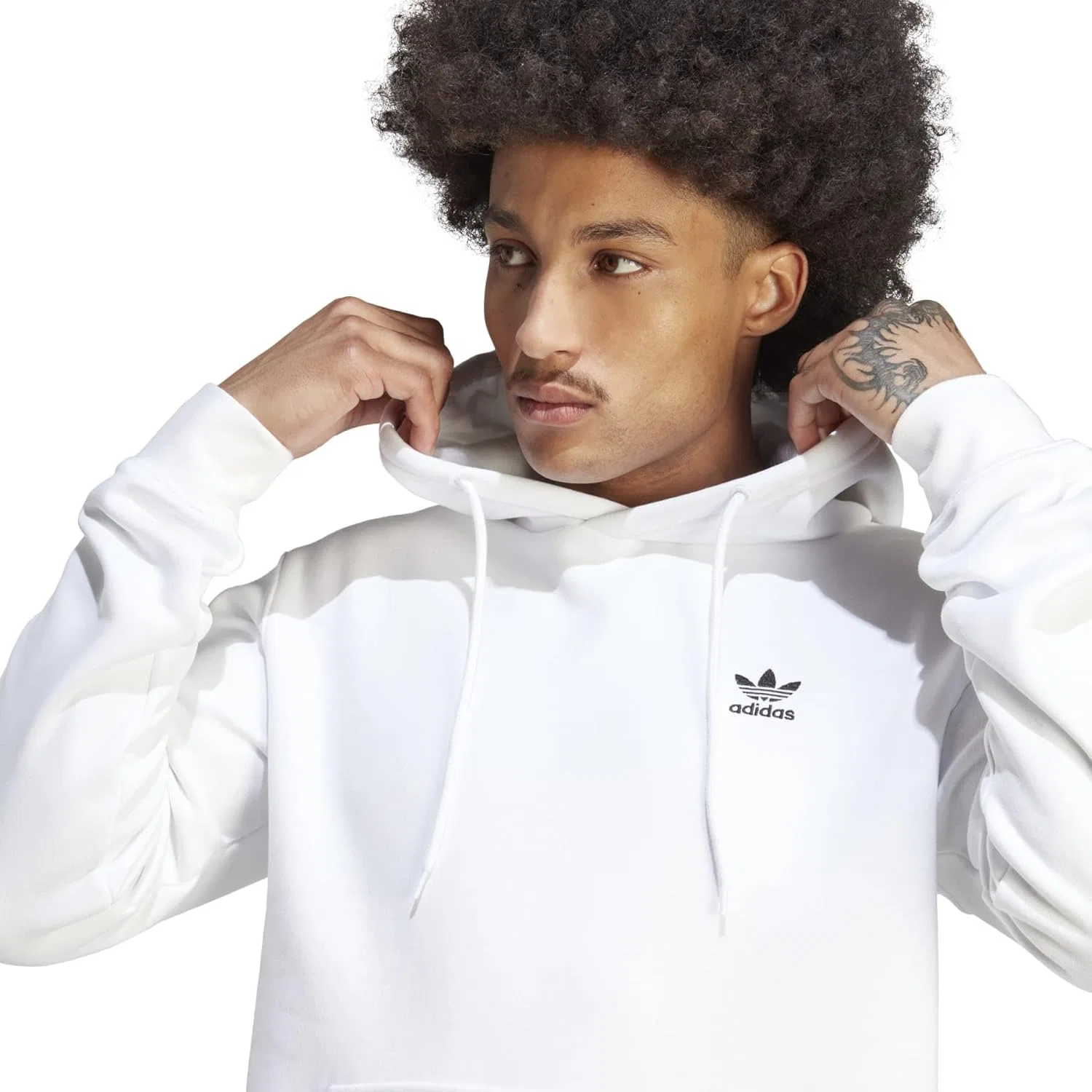 Худи мужское adidas Originals Trefoil Essentials, белый — фото 3
