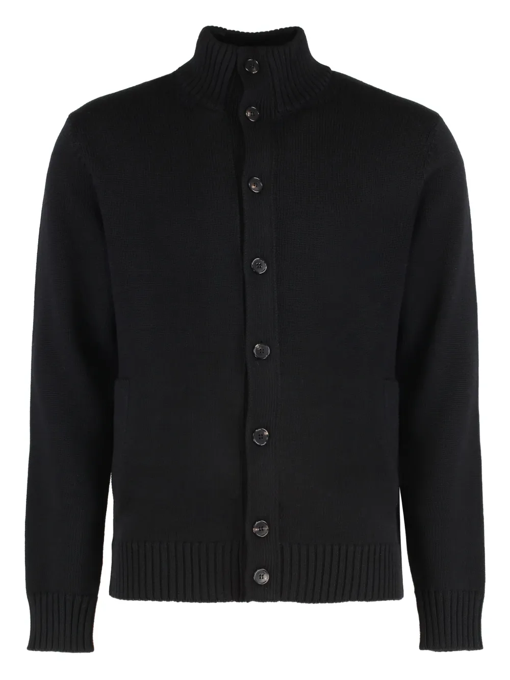 

Кардиган с высоким воротом на пуговицах Slowear, черный