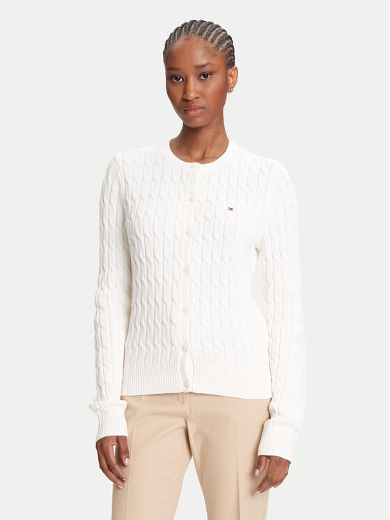 

Кардиган обычного кроя WW0WW46514 Tommy Hilfiger, экрю