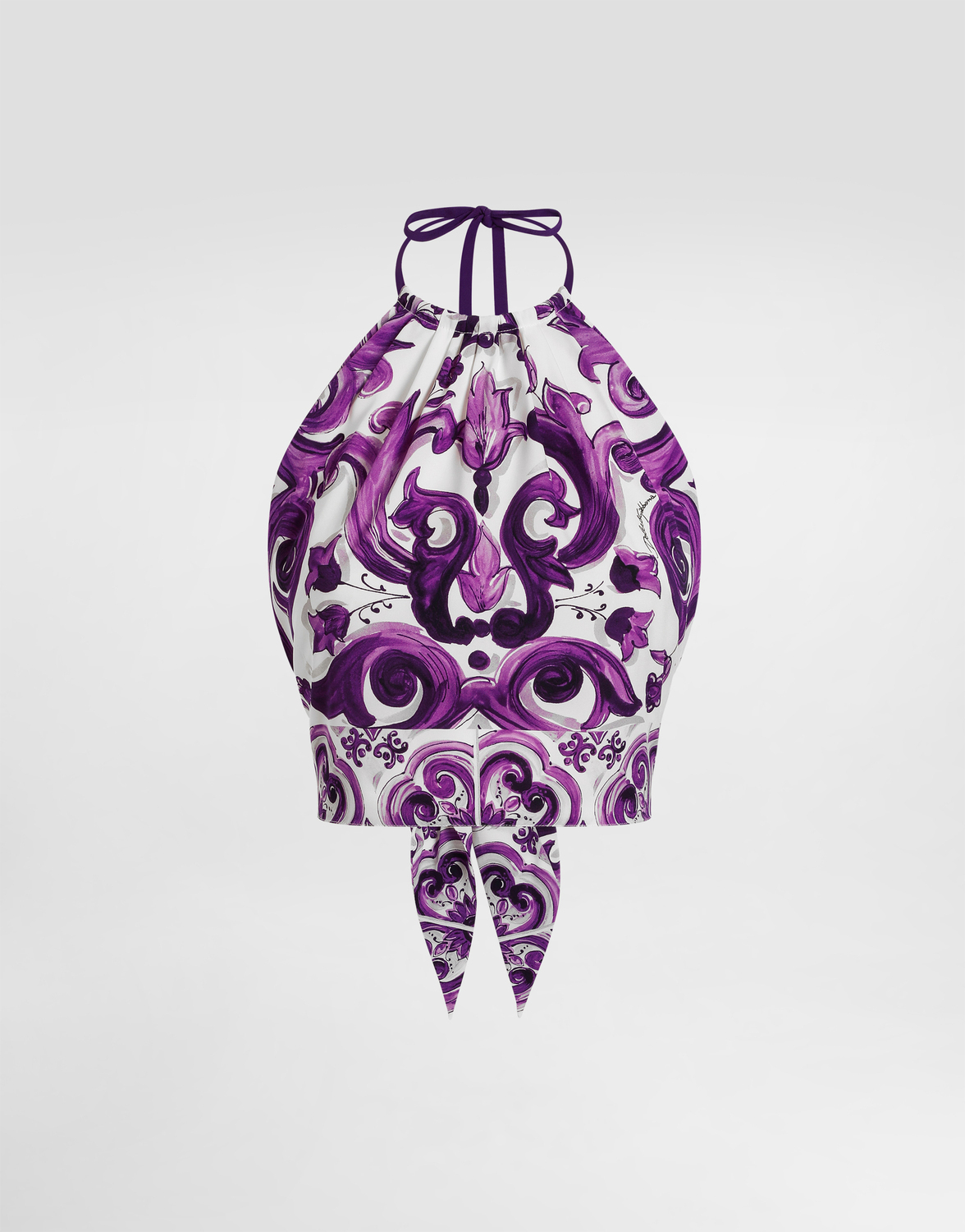 

Топ из шармуза с принтом «майолика» Dolce & Gabbana, мультиколор