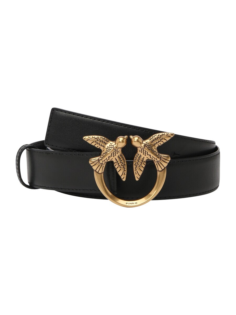 

Кожаный ремень PINKO Belt Love Berry, черный