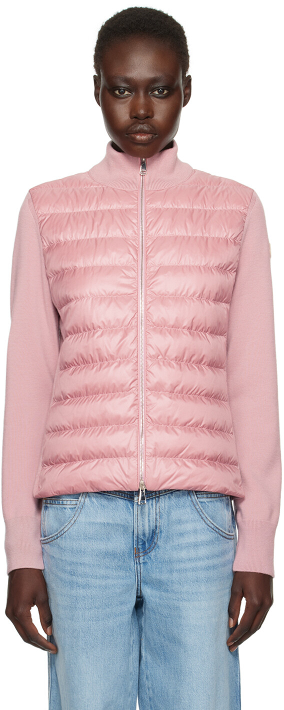 

Розовый пуховик из шерстяной подкладки Moncler