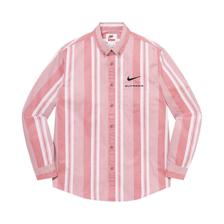 

Рубашка Supreme x Nike Cotton Twill Shirt, Pink Stripe