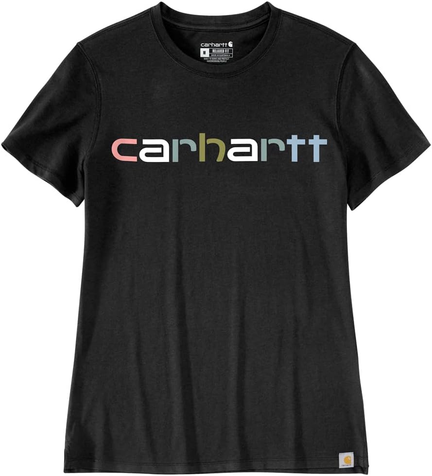 

Carhartt женская легкая футболка с разноцветным логотипом, Black, Черный, Carhartt женская легкая футболка с разноцветным логотипом, Black