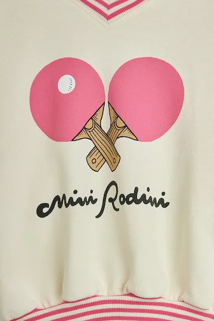 Блуза детская с принтом Table tennis Mini Rodini, белый — фото 4
