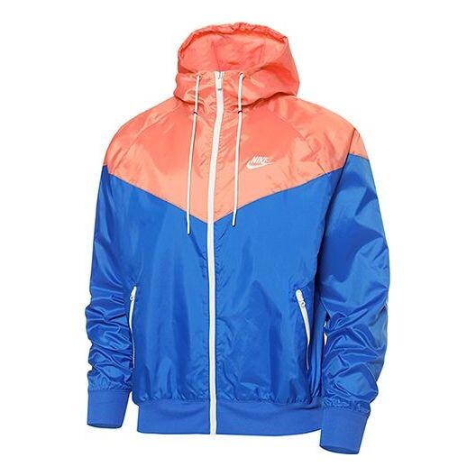 

Куртка colorblock zipper windproof hooded jacket blue Nike, мультиколор