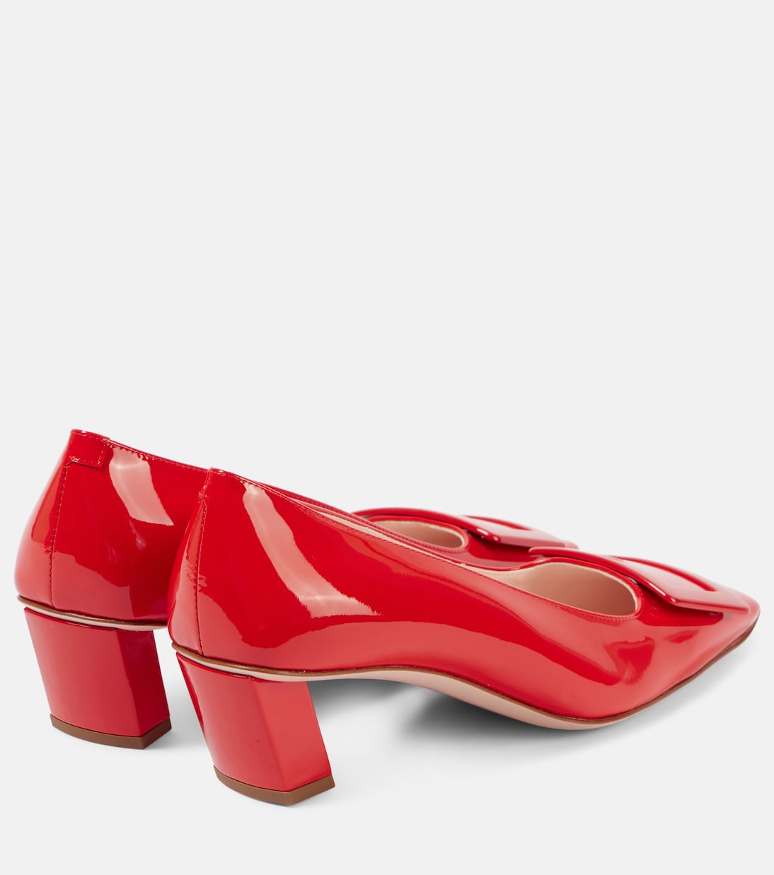Туфли-лодочки Belle Vivier 45 из лакированной кожи с открытой пяткой Roger Vivier, Sunset Red — фото 3