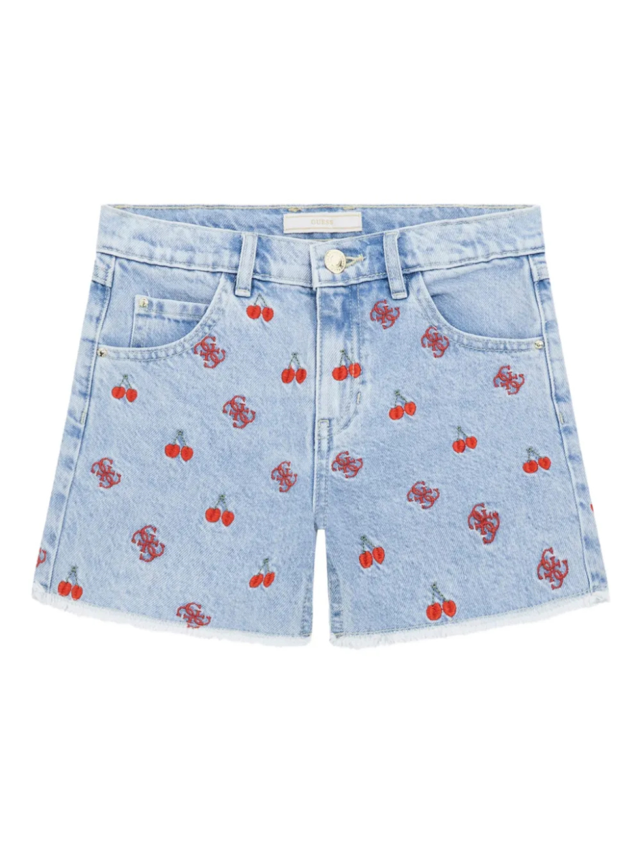

Вышитые джинсовые шорты guess kids, синий