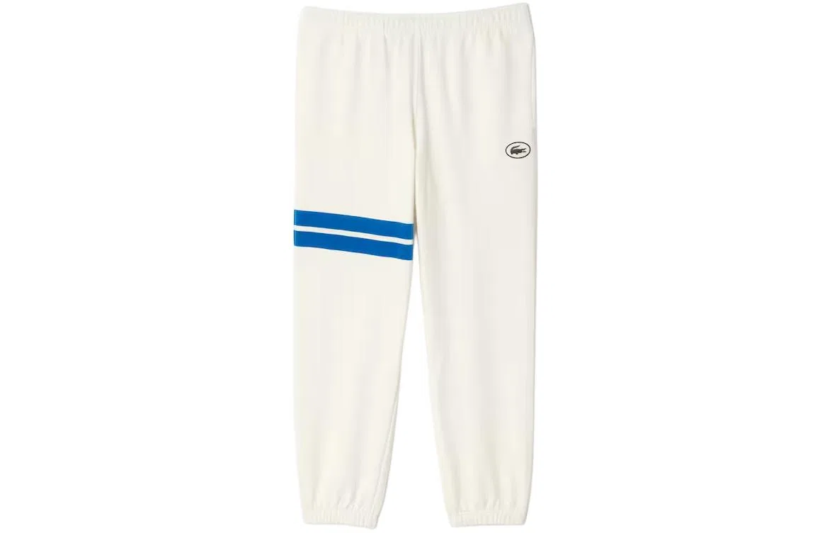 Брюки спортивные из органического хлопка с патчем Logo LACOSTE, White