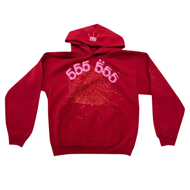 

Худи Sp5der Number 555 'Red', красный