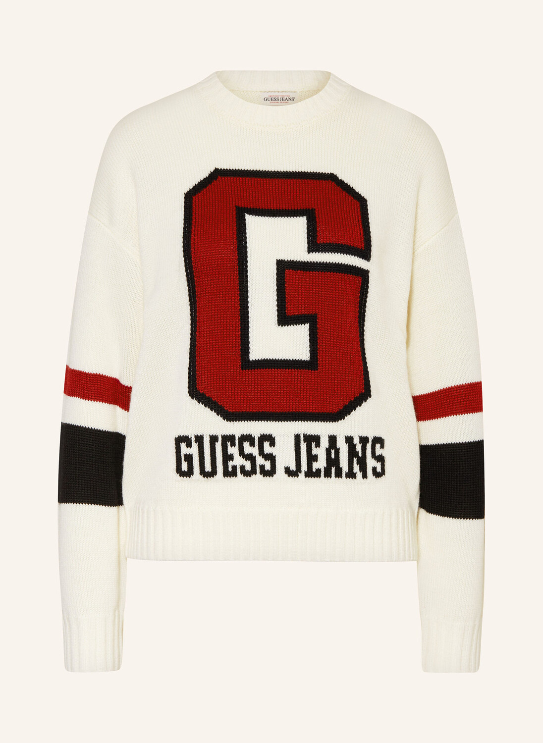 

Свитер GUESS JEANS, цвет ECRU/DUNKELROT