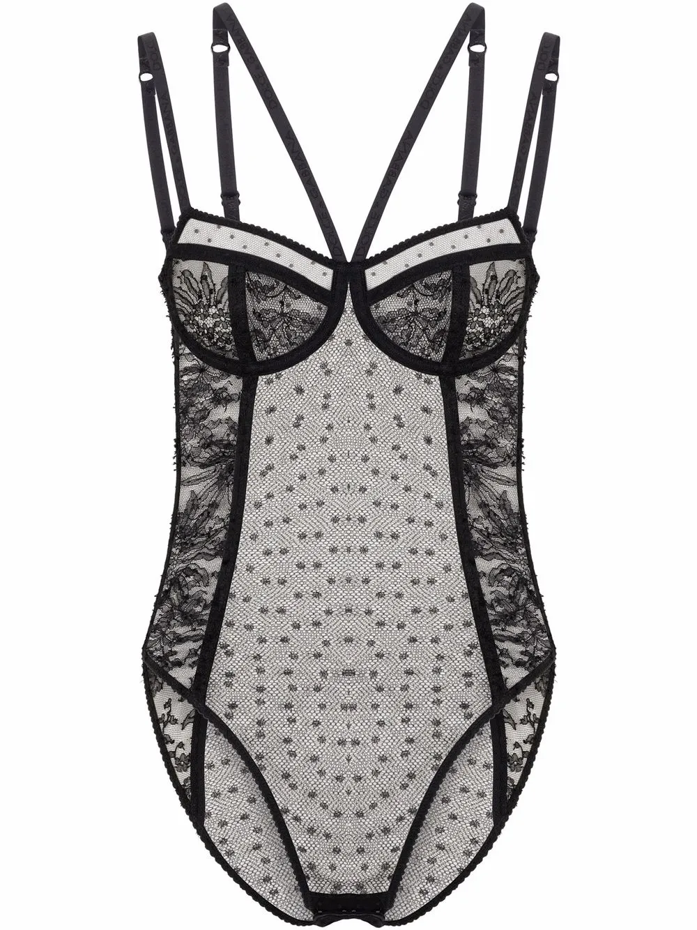 

Кружевное боди-балконет DOLCE & GABBANA, черный