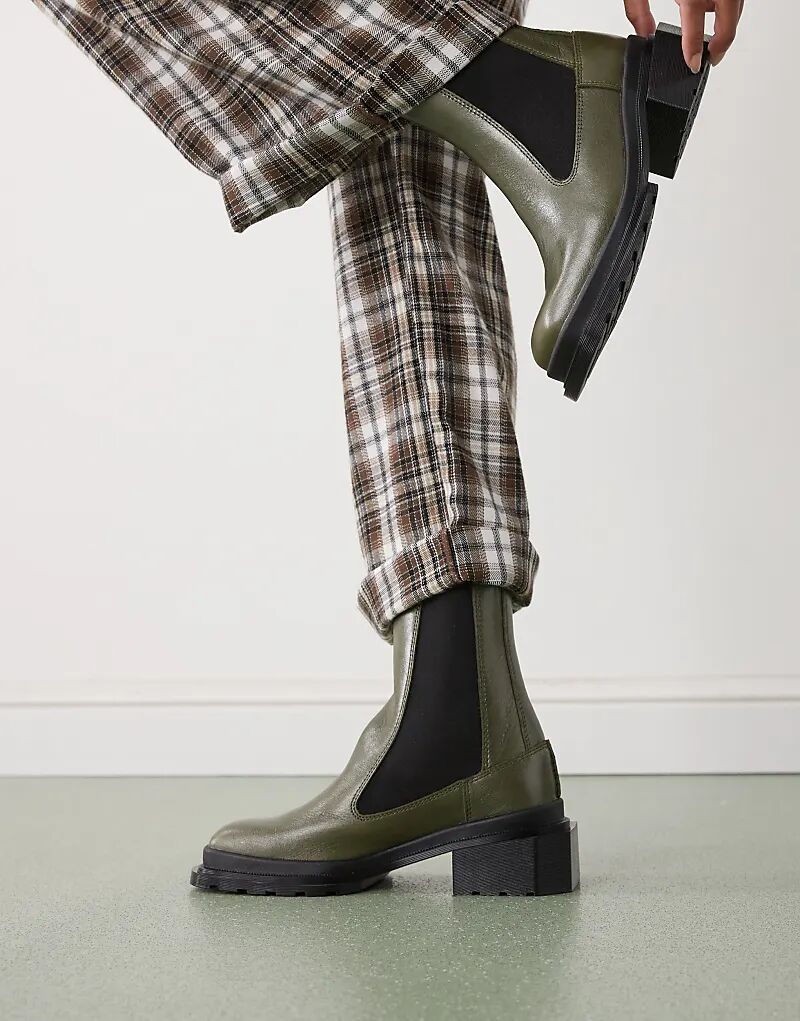 Ботинки Dr Martens Maybole Chelsea оливково-зеленого цвета — фото 3