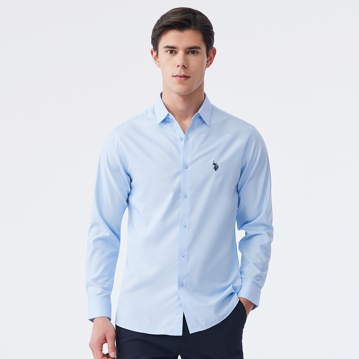 Рубашка мужская U.S. Polo Assn., белый — фото 4