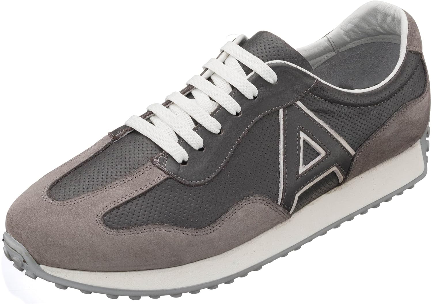 

Мужские кроссовки DALGALA большого размера серого цвета из натурального нубука, ручной работы, легкие и модные