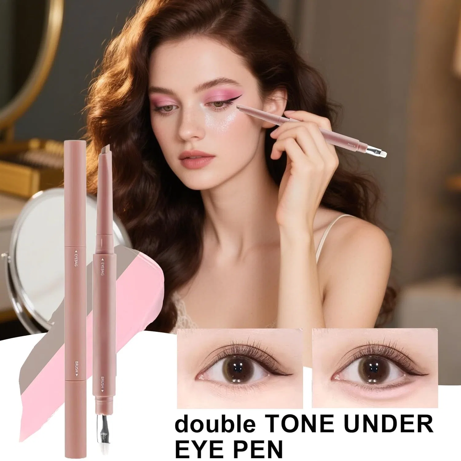 Хайлайтер для лица Two Color Silk Warm Brightening Concealer Under Eye, 2.5 г, цвет 02# — фото 2